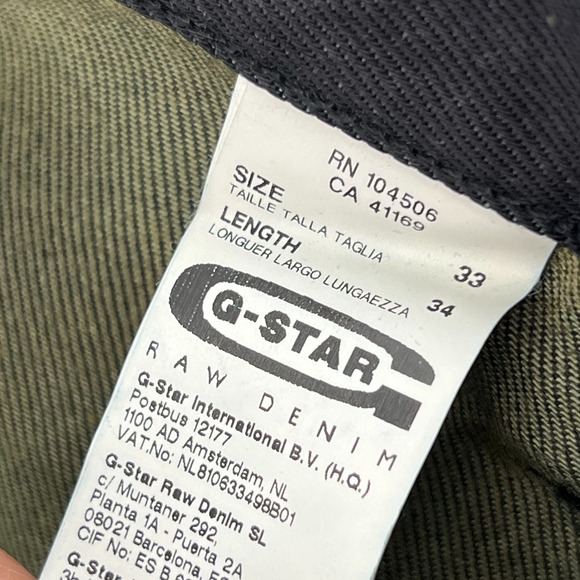 G-STAR RAW Denim Jeans Black Regular Straight Men's Size W33 L34 - Picture 6 of 9